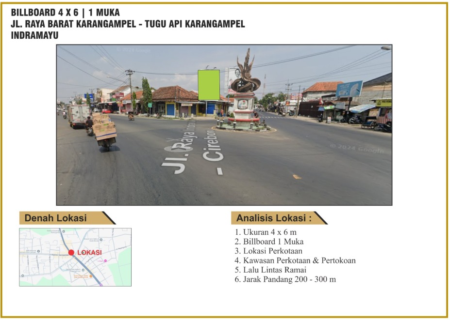 Outdoor Advertising - Papan Reklame di Kab. Indrmayu (Jln Raya Barat Karangampel - Tugu Karangampel)