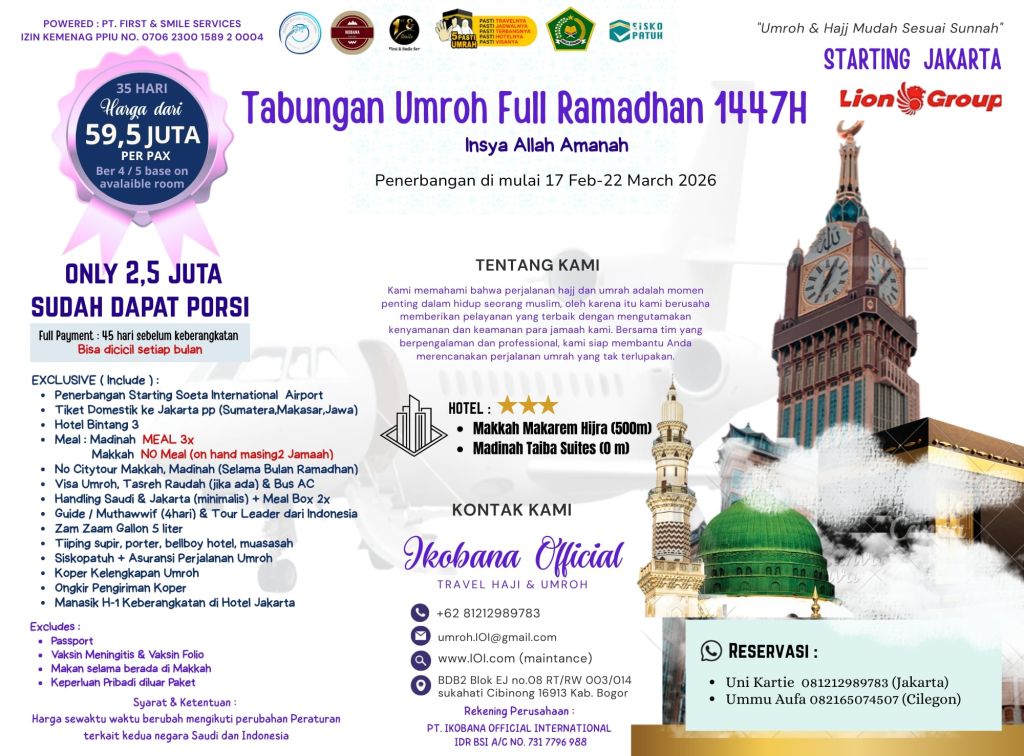UMROH FULL RAMADHAN 1447H/2026M 35 HARI