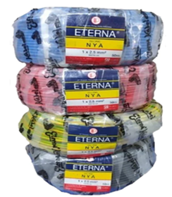 Kabel Eterna NYA 2.5 MM 50 M Hitam Merah Biru Kuning-Hijau