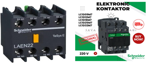 Paket Set 2in1 Kontaktor Schneider 220V LC1D09M7 +  Kontak Bantu LAEN22 untuk Kontaktor LC1E - 2NO+2NC