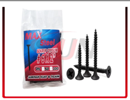 Sekrup 5 Cm 6 x 2 Inch Isi 50 Drywall Gipsum Skrup Hitam Kayu Holo Baja Ringan (per 5 pack)