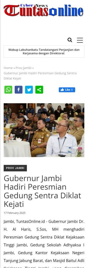 Berita Advetorial gubernur Provinsi Jambi